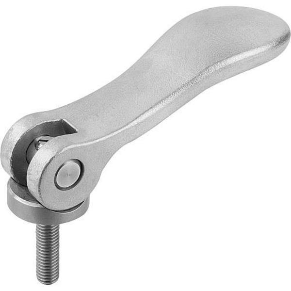Cam levers, stainless, with external thread; thrust washer stainless, Kipp, Mfr#: K0645.9541303X30